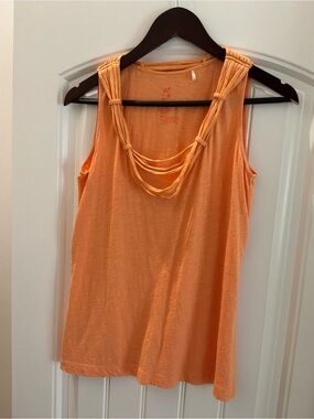 Tommy Bahama Orange Sleeveless Draped-Strand Tank Top, XS/TP